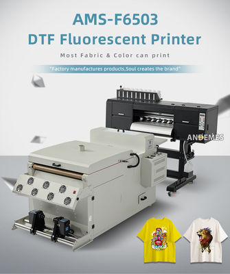 24 pollici 9 colori DTF T-shirt macchina da stampa con inchiostro fluorescente e 3 teste i3200