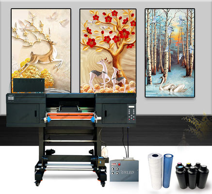 A1 60 cm Stampa UV Dtf CMYK + Vernice Bianca Inchiostro Roll To Roll Sticker Printing