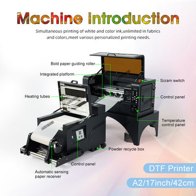 A2 Dtf Printer Larghezza di stampa 42 cm Pellicola per animali da compagnia Asciugatrice di polveri per il trasferimento di calore